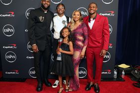 LeBron James, winner of Best Record-Breaking Performance, Bryce James, Zhuri James, Savannah James, and Bronny James attend The 2023 ESPY Awards