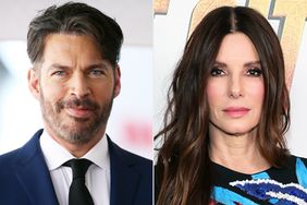 Harry Connick Jr. attends the ceremony honoring him with a Star on The Hollywood Walk of Fame held on October 24, 2019 in Hollywood, California.; Sandra Bullock attends a screening of "The Lost City" at the Whitby Hotel on March 14, 2022 in New York City. 