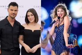 Taylor Lautner and Tay Lautner attend the Cameron Boyce Foundation's 3rd Annual Cam for a Cause Gala ; Taylor Swift performs onstage during "Taylor Swift | The Eras Tour" 