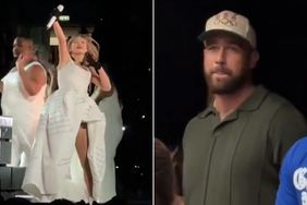 Taylor swift does Travis Kelce's archer hand move on stage at the era's tour