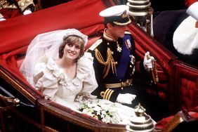 The Prince and Princess of Wales return to Buckingham Palace by carriage after their wedding, 29th July 1981.