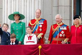 Prince George of Wales, Prince Louis of Wales, Catherine, Princess of Wales, Princess Charlotte of Wales, Prince William of Wales, King Charles III and Queen Camilla on the balcony during Trooping the Colour on June 17, 2023 in London, England. Trooping the Colour is a traditional parade held to mark the British Sovereign's official birthday. It will be the first Trooping the Colour held for King Charles III since he ascended to the throne