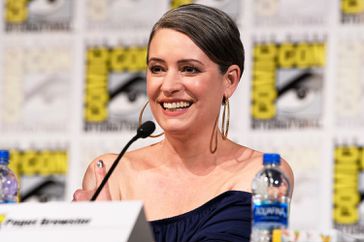 Paget Brewster attends San Diego Comic-Con during Disney Channel's DuckTales panel on July 19, 2019.