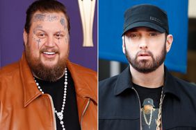 Jelly Roll attends 59th Academy of Country Music Awards at Omni Frisco Hotel at The Star on May 16, Eminem a.k.a. Marshall Bruce Mathers III attends a ceremony honoring Curtis "50 Cent" Jackson with a star on the Hollywood Walk of Fame on January 30, 2020 in Hollywood, California