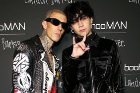 Travis Barker and Landon Barker attend the boohooMAN x Landon Barker launch party on June 14, 2022 in Los Angeles, California. 