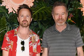 Actor Aaron Paul and actor Bryan Cranston arrive at Tao Beach Dayclub opening at The VenetianÂ® Resort Las Vegas on April 02, 2022 in Las Vegas, Nevada.