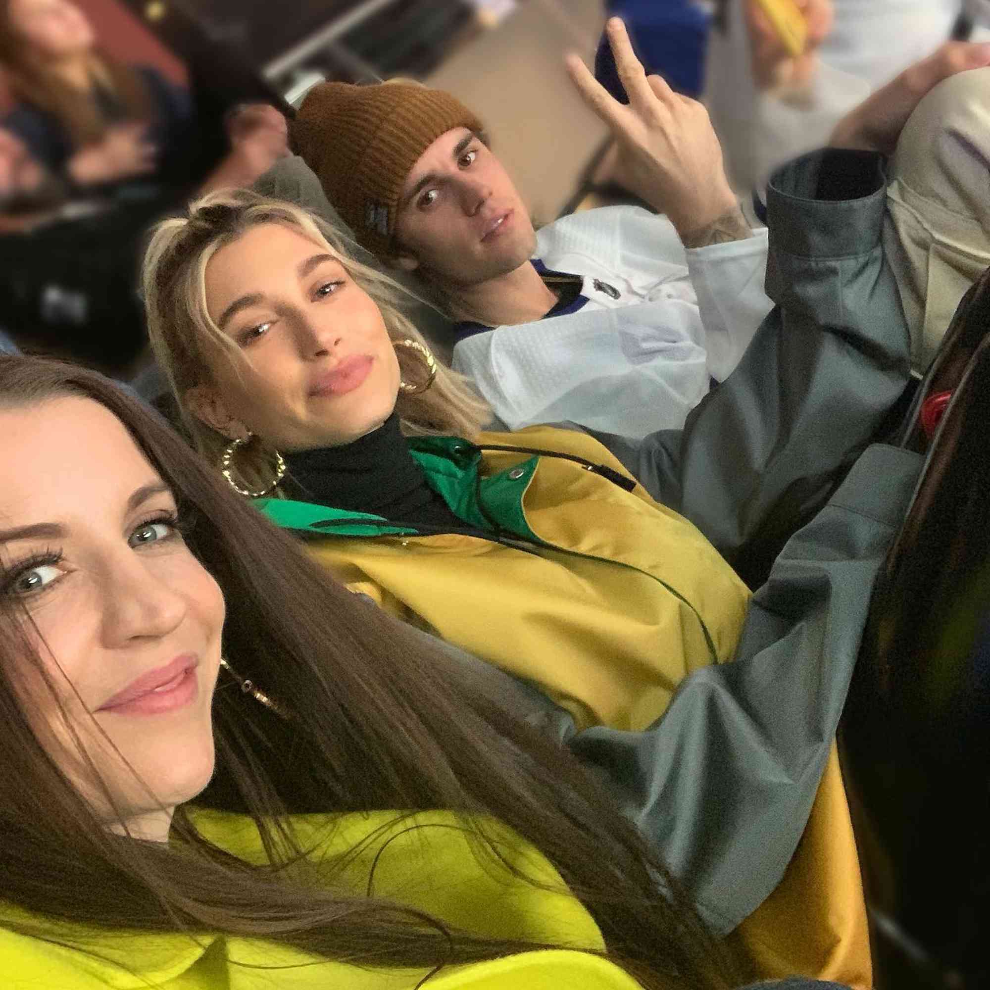 Pattie Mallette, Hailey Bieber, and Justin Bieber.