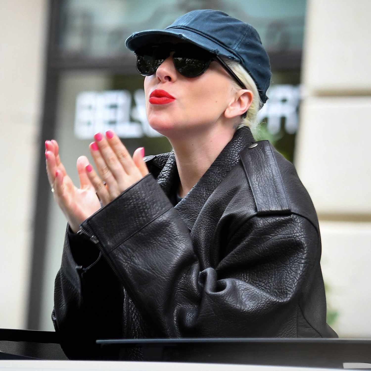 Lady Gaga leaves her hotel before the Olympic Games 2024