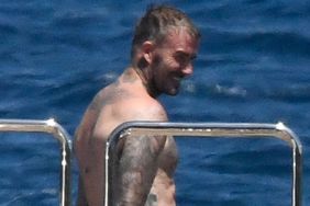 The Beckham's David, Victoria and their son Romeo get together on their lavish boat out to sea as Romeo enjoys a thrill seeking ride on his speedboat as David cools off from the excessive heat in the beautiful tranquil surroundings of Sardinia.