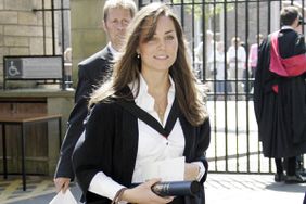 Kate Middleton, the girlfriend of Britain's Prince William walks during her graduation ceremony at St Andrews, Scotland, 23 June 2005