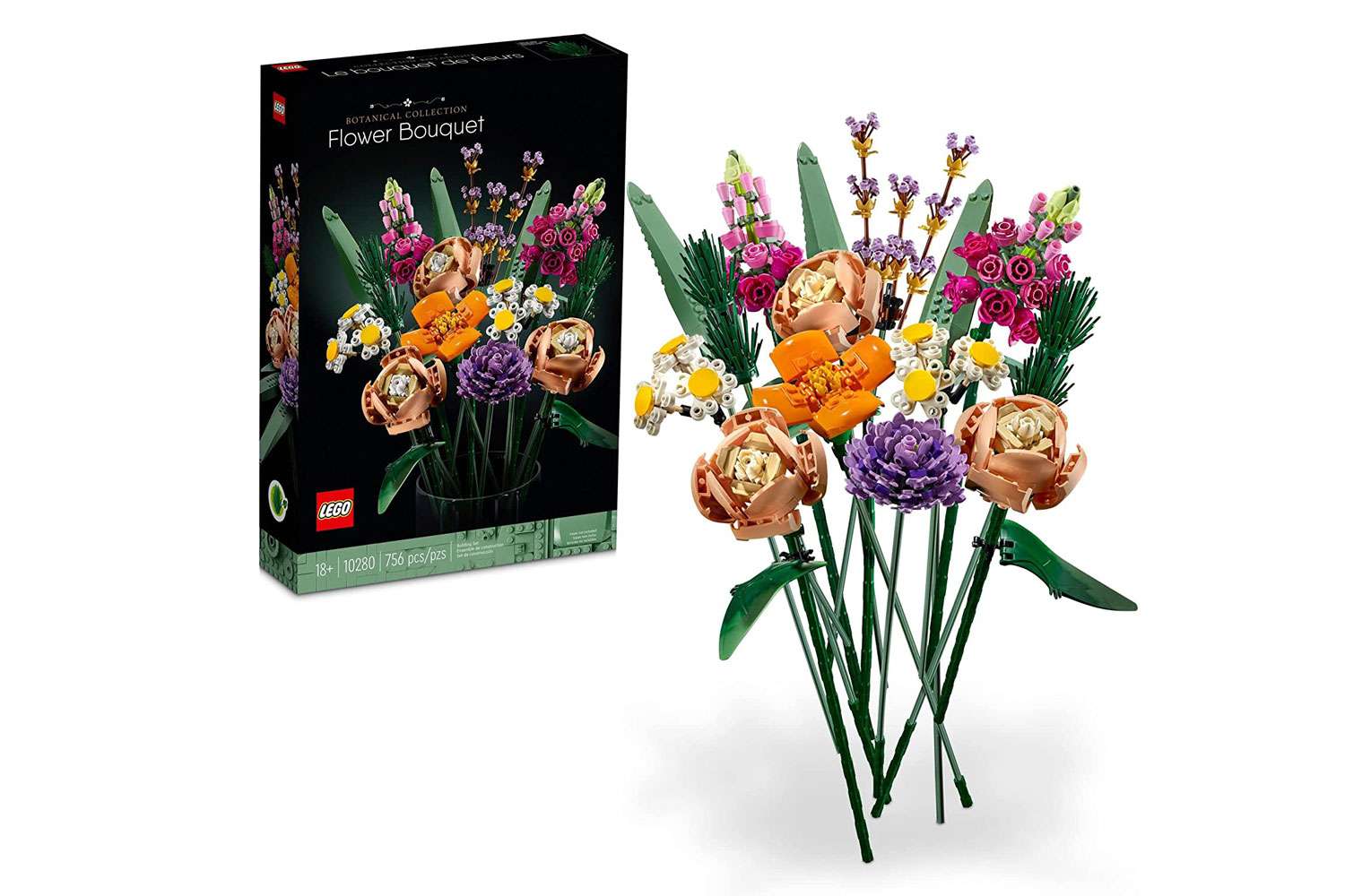 Amazon LEGO Icons Flower Bouquet 10280 Artificial Flowers, Set for Adults, Decorative Home Accessories, Mother's Day Gift, Gift for Her and Him, Botanical Collection