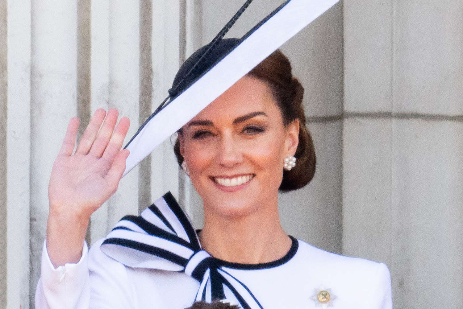 Catherine, Princess of Wales and Princess Charlotte of Wales during Trooping the Colour on June 15, 2024 in London