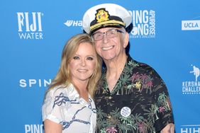 Actors Jill Whelan and Gavin MacLeod attend the 7th annual Ping Pong 4 Purpose celebrity tournament fundraiser at Dodger Stadium on August 08, 2019 in Los Angeles, California. 