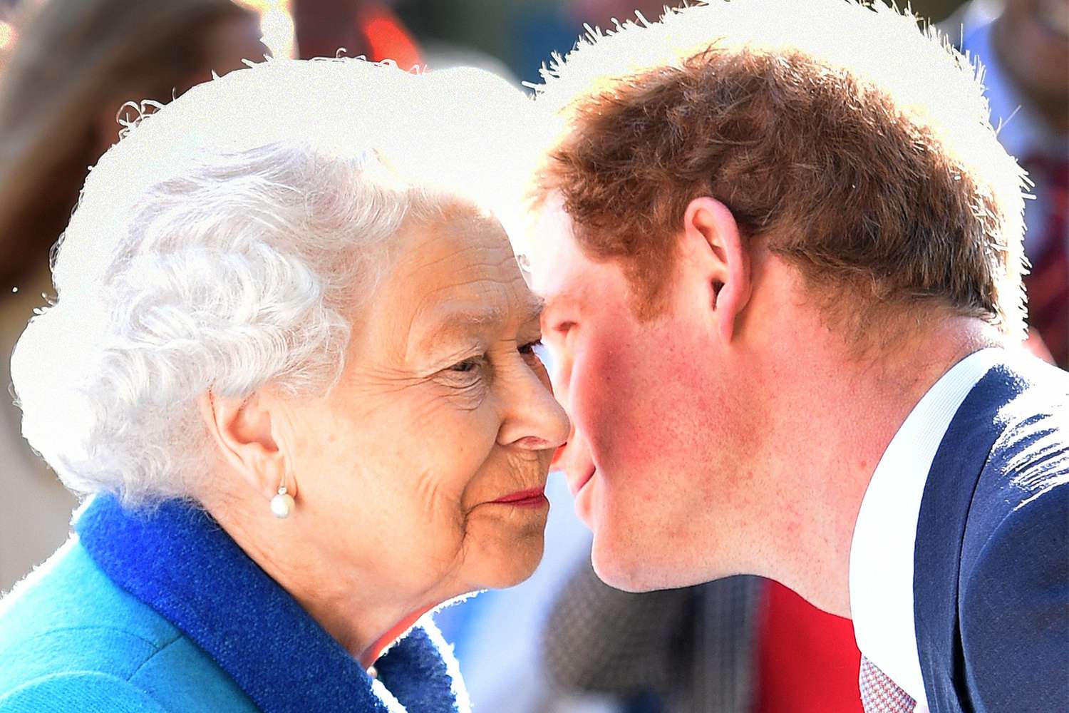 Queen Elizabeth II and Prince Harry attend at the annual Chelsea Flower show at Royal Hospital Chelsea 