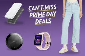 Collage of four Amazon Prime Day Outlet Deals items we recommend on a purple background
