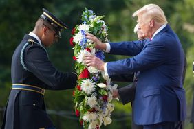 onald Trump visits Arlington Cemetery to pay tribute to the 13 servicemembers killed during the Afghanistan evacuation