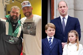 Jason and Travis Kelce; Prince George of Cambridge, Prince William, Duke of Cambridge and Princess Charlotte of Cambridge