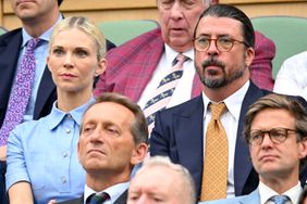 Jordyn Blum and Dave Grohl attend day two of the Wimbledon Tennis Championships at the All England Lawn Tennis and Croquet Club on July 02, 2024