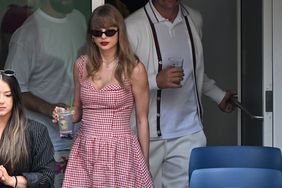 taylor swift and travis kelce are seen at the 2024 US Open