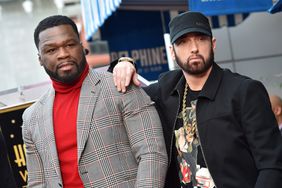 Curtis "50 Cent" Jackson and Eminem attend the ceremony honoring Curtis "50 Cent" with a Star on the Hollywood Walk of Fame on January 30, 2020