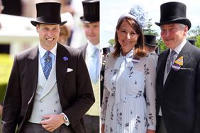 Prince William, Prince of Wales laughs as he attends day two of Royal Ascot 2024 ; Carole Middleton and Michael Middleton during day two of Royal Ascot at Ascot Racecourse 
