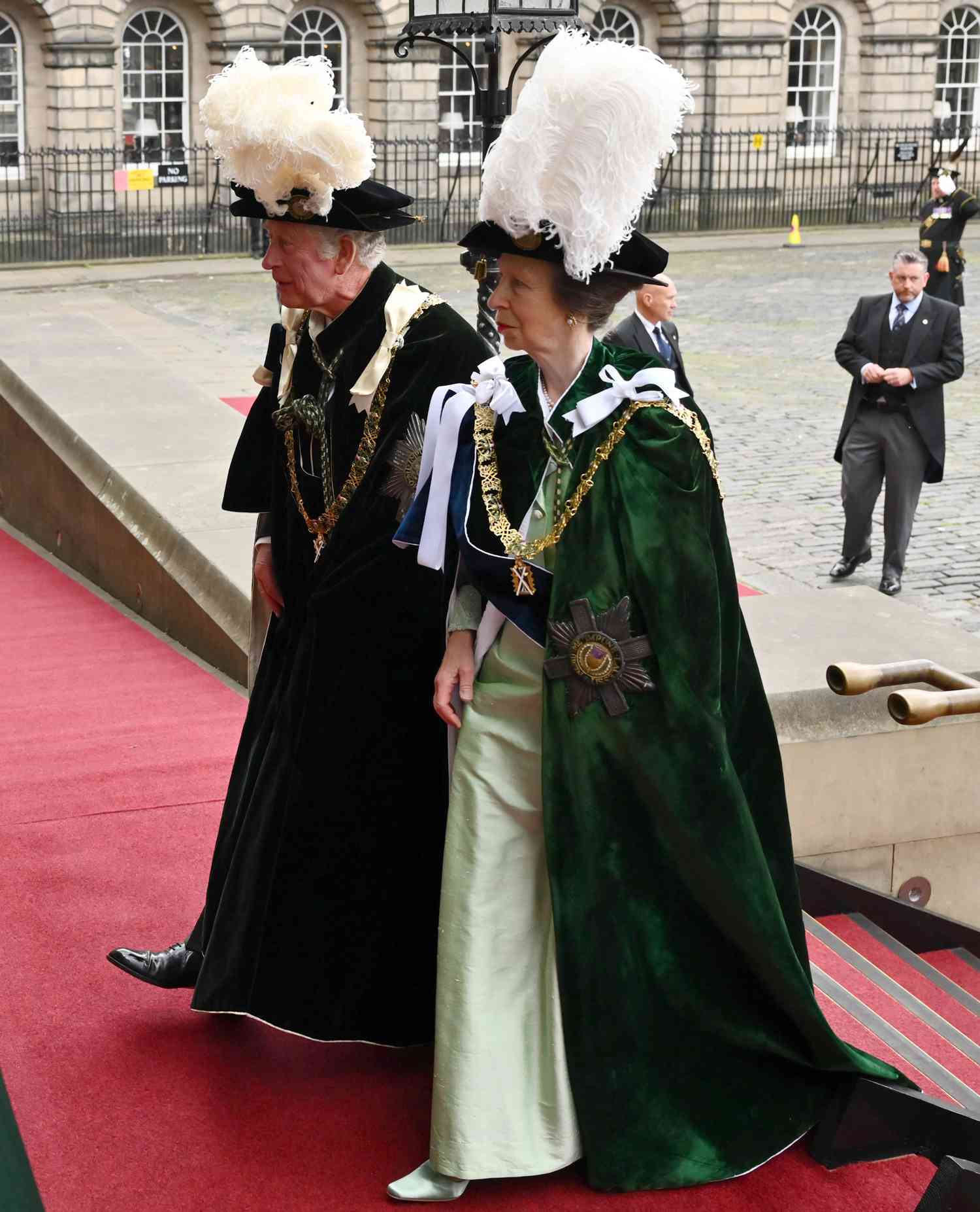 Prince Charles, Prince of Wales and Princess Anne, Princess Royal, attend the Thistle Service at St Gilesâ Cathedral