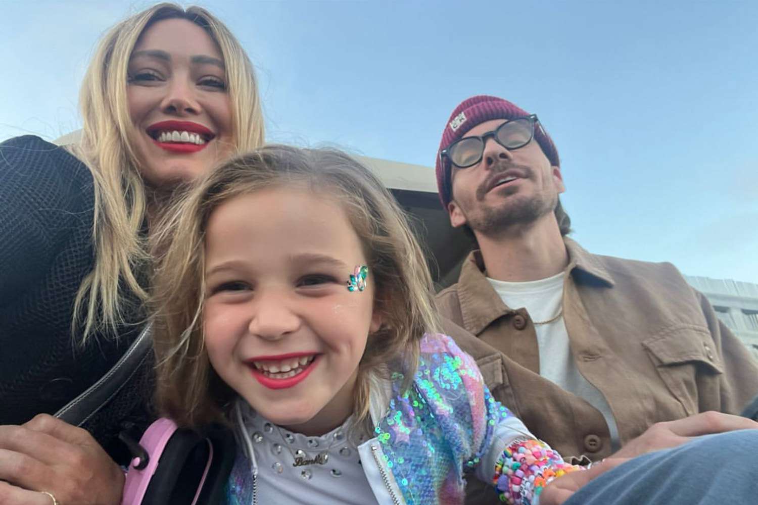 Hilary Duff, Matthew Koma and their daughter at Taylor Swift's Eras Tour