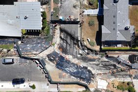 An aerial view shows damage resulting from ongoing land movement in the area that has forced power shutoffs to homes and California Gov. Gavin Newsom to declare a state of emergency on September 3, 2024 in Rancho Palos Verdes, California. Southern California Edison (SCE) cut off power to more than 200 homes in the area today and advised some residents to prepare to evacuate on short notice. A complex of landslides in the area, connected to ongoing ancient landslides, have accelerated following heavy rains in 2023, damaging homes and roadways