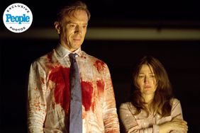 Damian Lewis as “Peter Radley” and Kelly Macdonald as “Helen Radley” in the comedy horror THE RADLEYS