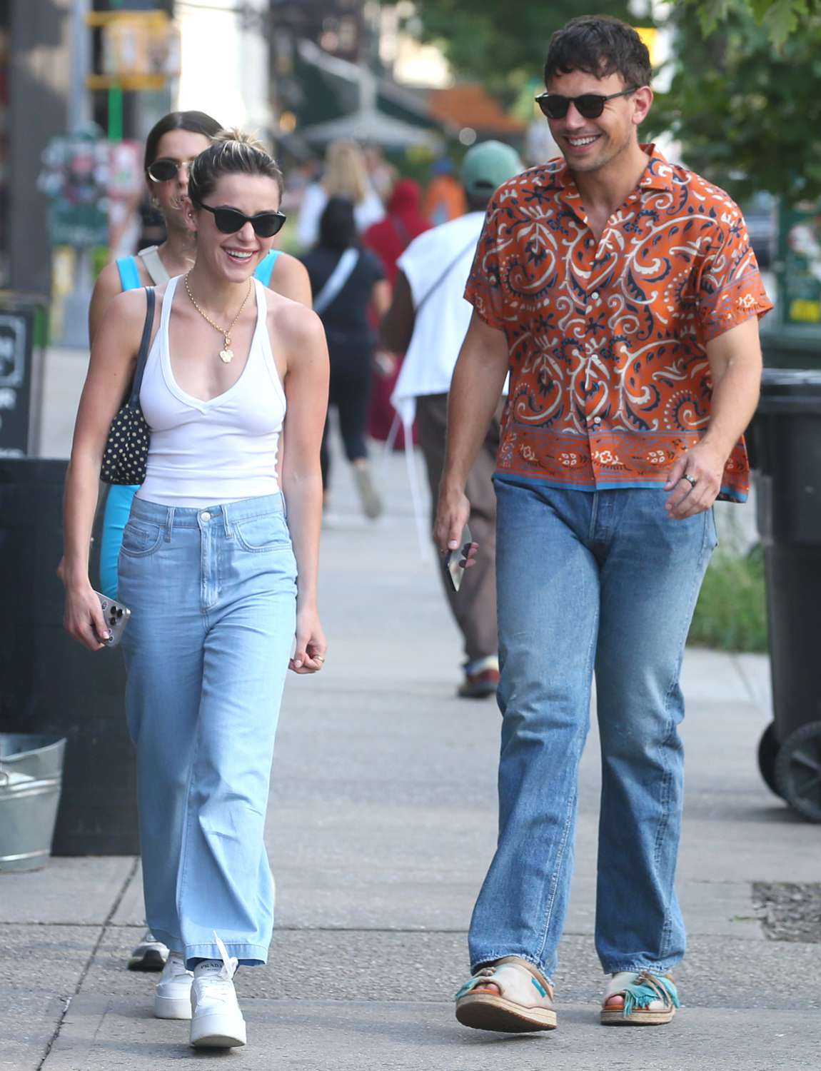 Kiernan Shipka was seen sharing a laugh with a author Sam Lansky as they headed to grab coffee in Soho, New York City. 