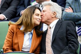 Lisa Hoffman and Dustin Hoffman attend day five of the Wimbledon Tennis Championships at the All England Lawn Tennis and Croquet Club on July 05, 2024 in London, England
