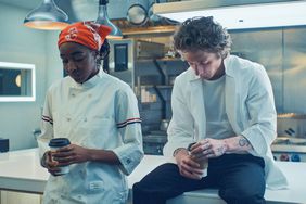 Jeremy Allen White as Carmen "Carmy" and Ayo Edebiri as Sydney Adamu on Season 3 of 'The Bear'.