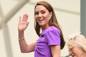 Catherine Princess of Wales and Princess Charlotte of Wales attend day fourteen of the Wimbledon Tennis Championships at the All England Lawn Tennis and Croquet Club on July 14, 2024 in London, England.