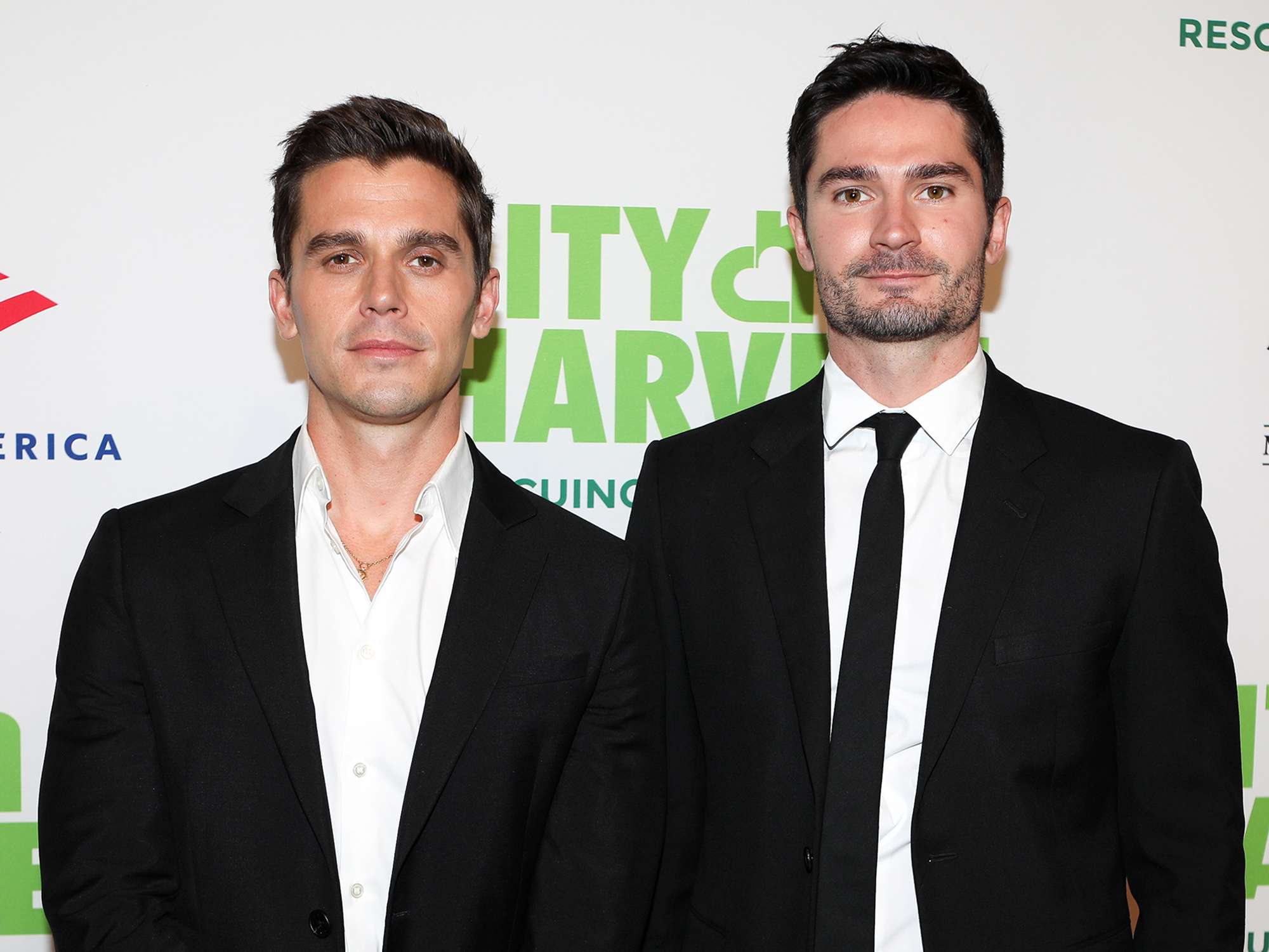 Antoni Porowski and Kevin Harrington attend the 2022 City Harvest "Red Supper Club" Fundraising Gala at Cipriani 42nd Street on April 26, 2022 in New York City