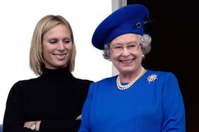 Queen Elizabeth Ll Smiling With Her Granddaughter, Zara Phillips