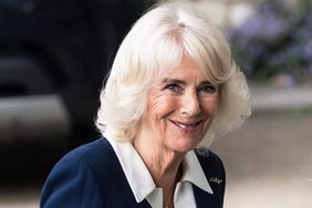 Britain's Queen Camilla arrives at the Garden Museum to visit the Gardening Bohemia exhibition in London, United Kingdom on June 12, 2024.