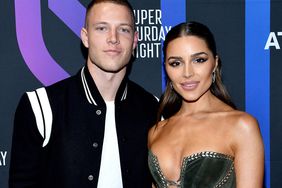 Christian McCaffrey and Olivia Culpo attend AT&T TV Super Saturday Night on February 01, 2020 in Miami, Florida.