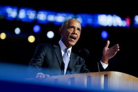 Former US President Barack Obama speaks during the Democratic National Convention (DNC) at the United Center in Chicago, Illinois, US, on Tuesday, Aug. 20, 2024. The Democratic National Convention this week marks the ceremonial crowning of Vice President Kamala Harris and Minnesota Governor Tim Walz as the party's presidential nominees, capping off a whirlwind month for Democrats who quickly coalesced behind the new ticket after President Joe Biden dropped out of the race in July. 