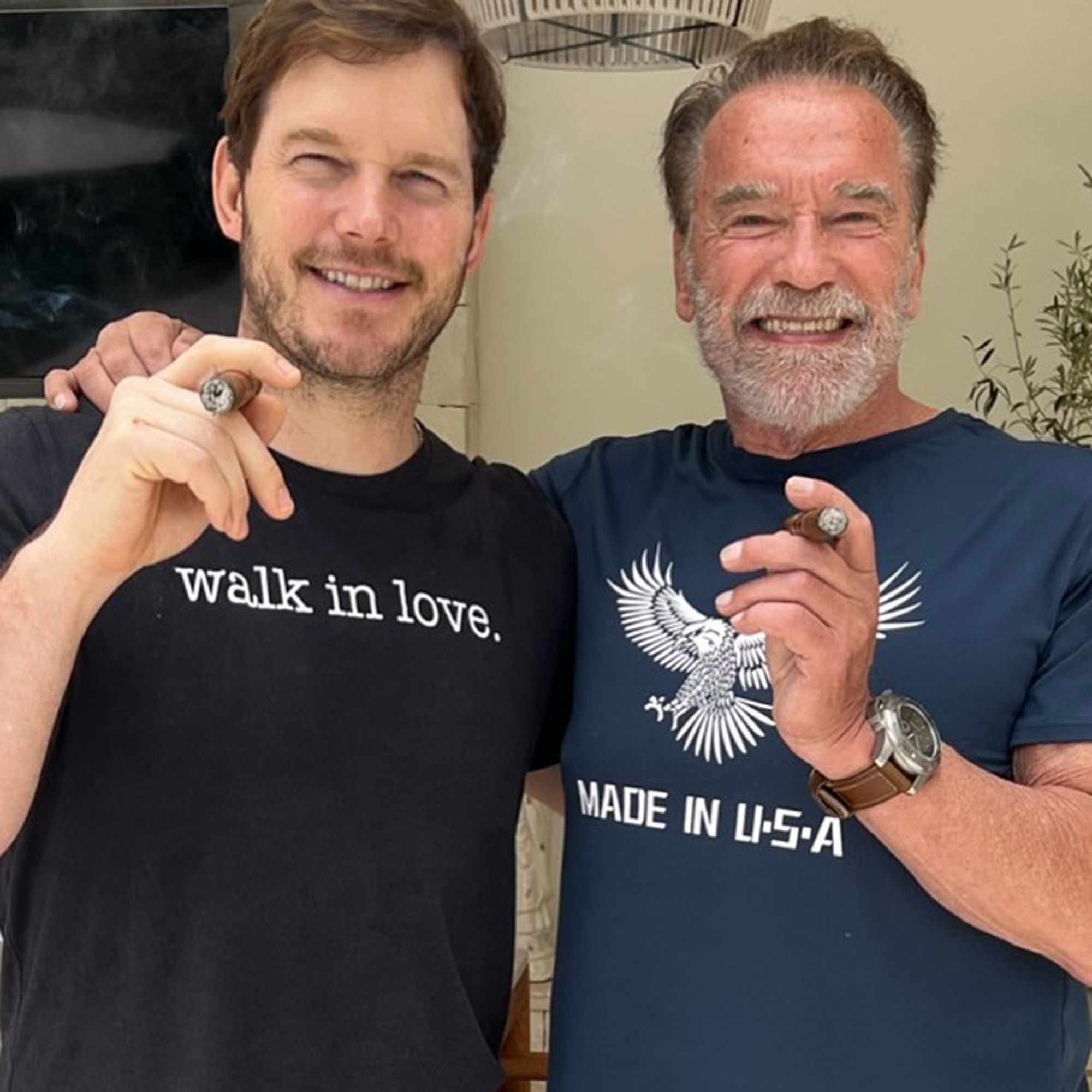 Chris Pratt and Arnold Schwarzenegger