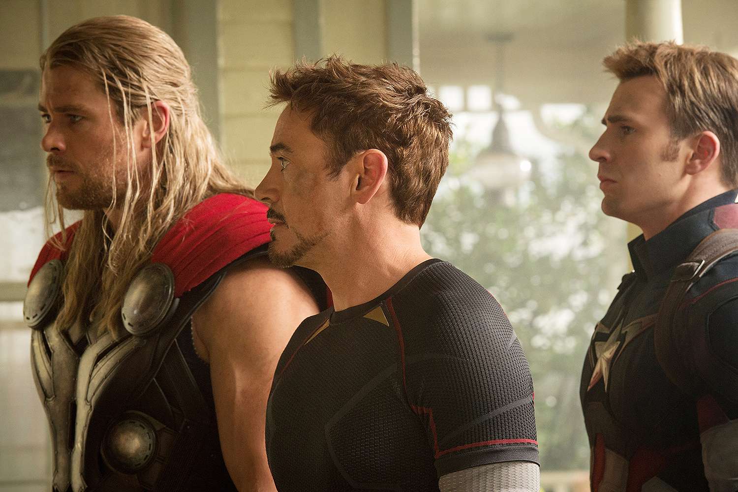 Chris Hemsworth (left), Robert Downey Jr. and Chris Evans in 2015's 'Avengers: Age of Ultron'