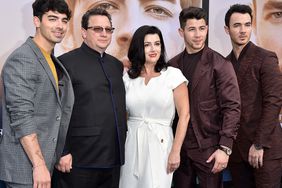 Joe Jonas, Paul Kevin Jonas Sr., Denise Miller-Jonas, Nick Jonas, and Kevin Jonas attend the premiere of Amazon Prime Video's "Chasing Happiness" at Regency Bruin Theatre on June 03, 2019 in Los Angeles, California