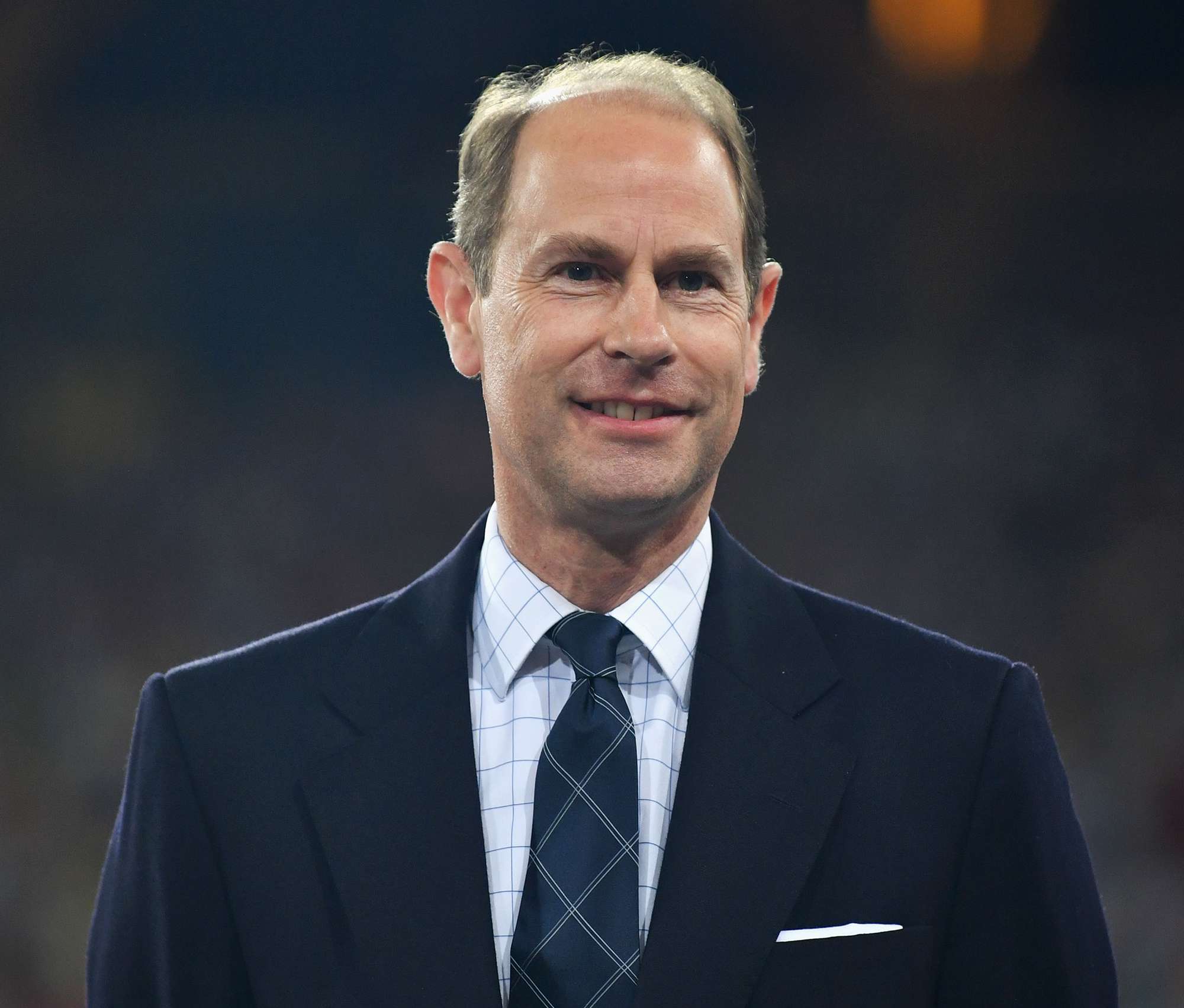 Prince Edward, Earl of Wessex looks on during the medal ceremony for the Womens 400 metres during athletics on day eight of the Gold Coast 2018 Commonwealth Games at Carrara Stadium on April 12, 2018 on the Gold Coast, Australia