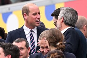 Britain's Prince William, Prince of Wales attends the UEFA Euro 2024 Group C football match between Denmark and England at the Frankfurt Arena in Frankfurt am Main on June 20, 2024.