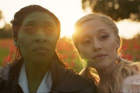 L to R: Cynthia Erivo is Elphaba and Ariana Granda is Glinda in WICKED, directed by Jon M. Chu