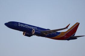 A Southwest Airlines Boeing 737 MAX8 aircraft departs from Los Angeles International Airport en route to Dallas on May 5, 2024 in Los Angeles, California