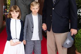 Prince Albert II of Monaco, Princess Charlene of Monaco, Princess Gabriella and Hereditary Prince Jacques attend the ABB FIA Formula E Championship - Monaco E-Prix Round 6 on April 30, 2022 in Monaco, Monaco. Eric Mathon / Courtesy of Prince's Palace