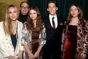 NEW YORK, NEW YORK - DECEMBER 11: (L-R) Matthew Broderick, Sarah Jessica Parker, Tabitha Hodge Broderick,James Wilkie Broderick and Marion Loretta Elwell Broderick pose at the opening night of the new musical "Some Like It Hot!" on Broadway at The Shubert Theatre on December 11, 2022 in New York City. 