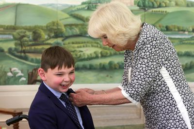 Queen meets with nine-year-old, Tony Hudgell at Buckingham Palace