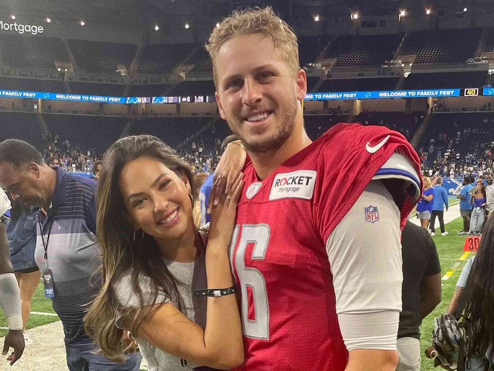 Jared Goff and Christen Harper