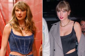 Taylor Swift arrives ahead of the Kansas City Chiefs v Baltimore Ravens game at GEHA Field at Arrowhead Stadium on September 05, 2024; Travis Kelce and Taylor Swift arrive at SNL Afterparty on October 15, 2023